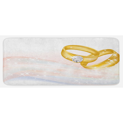 Tapis de cuisine bleu pâle rose baby rings on abstract backdrop de mariage