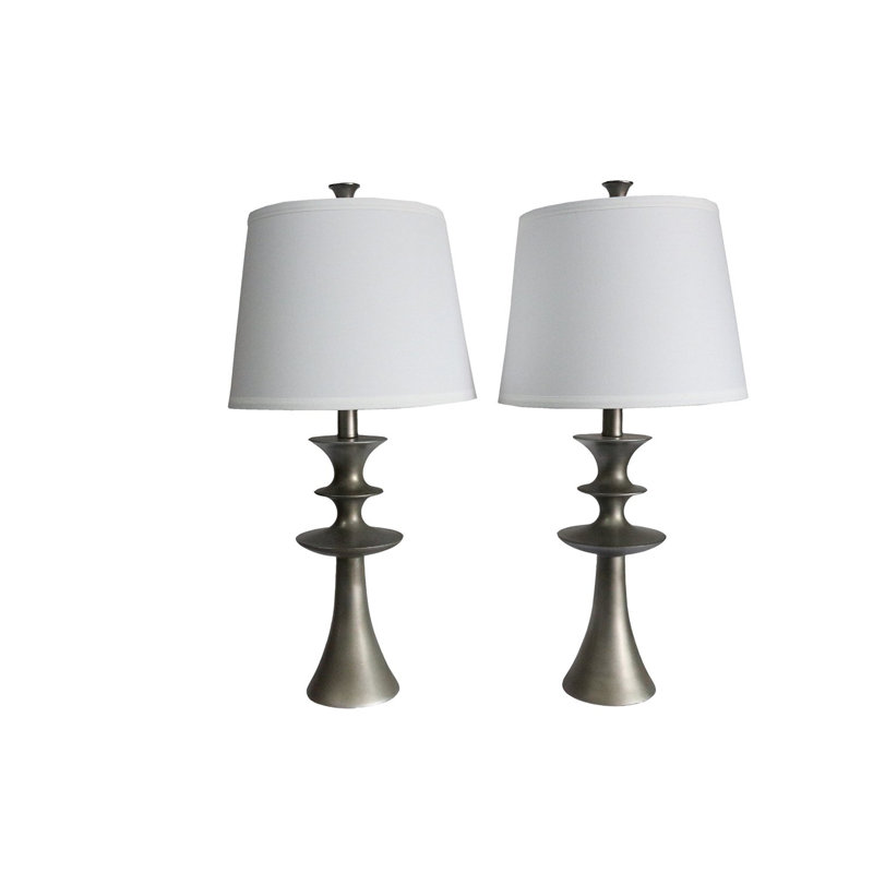Ensemble de lampes de table 26 po Dijion, Étain