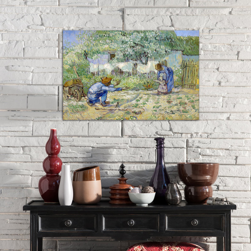 « first steps (after millet) » par vincent van gogh, reproduction d’art sur toile, H 12 po x l 18 po x P 1,5 po, Toile tendue