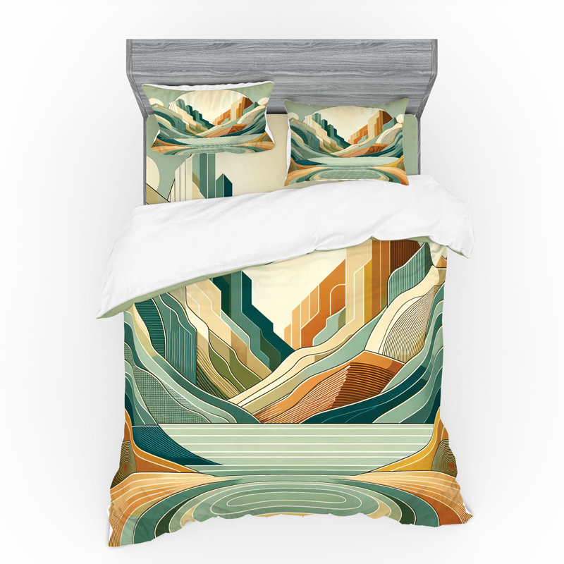 Ensemble de literie Ambesonne Lake et écume de mer pêche et ambre, King Duvet Cover + 3 Additional Pieces
