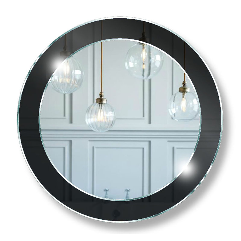 Jailyn Flat Wall Mirror, Black