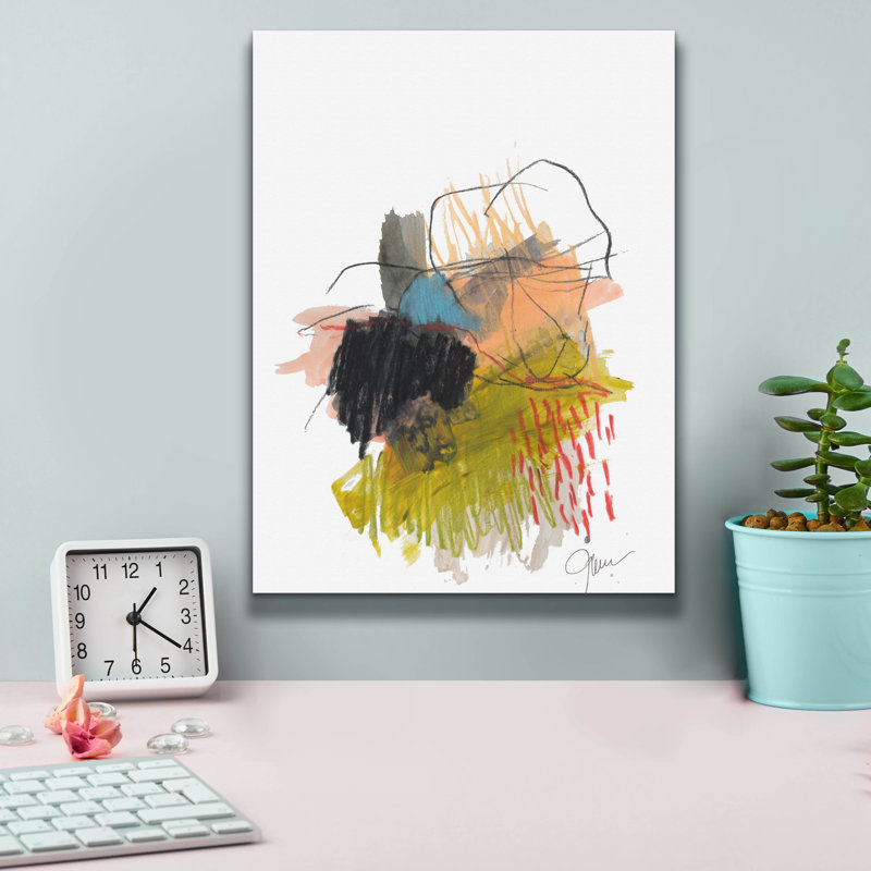 «Abstract Landscape No. 30» par Jan Weiss, art mural sur toile, H 16 po x l 12 po x P 0,75 po