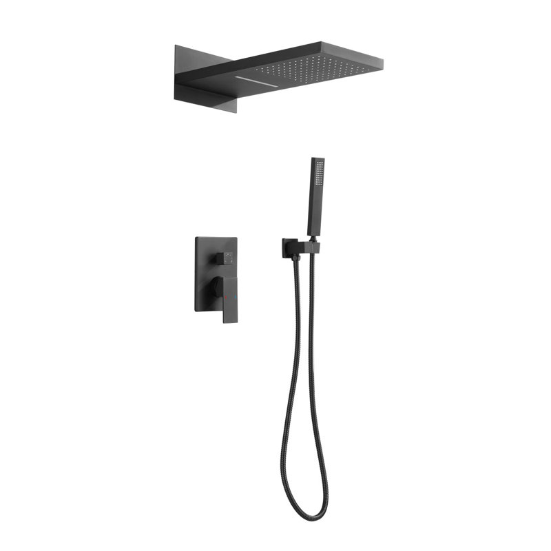 Système de douche, pomme de douche cascade avec douche à main, ensemble de robinet de douche mural pour salle de bain