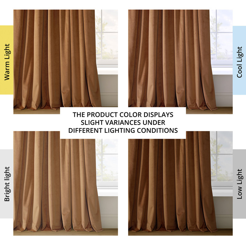 Olivia Velvet Blackout Curtain (1 Panel), Burnt Pumpkin, 50" W x 120" L