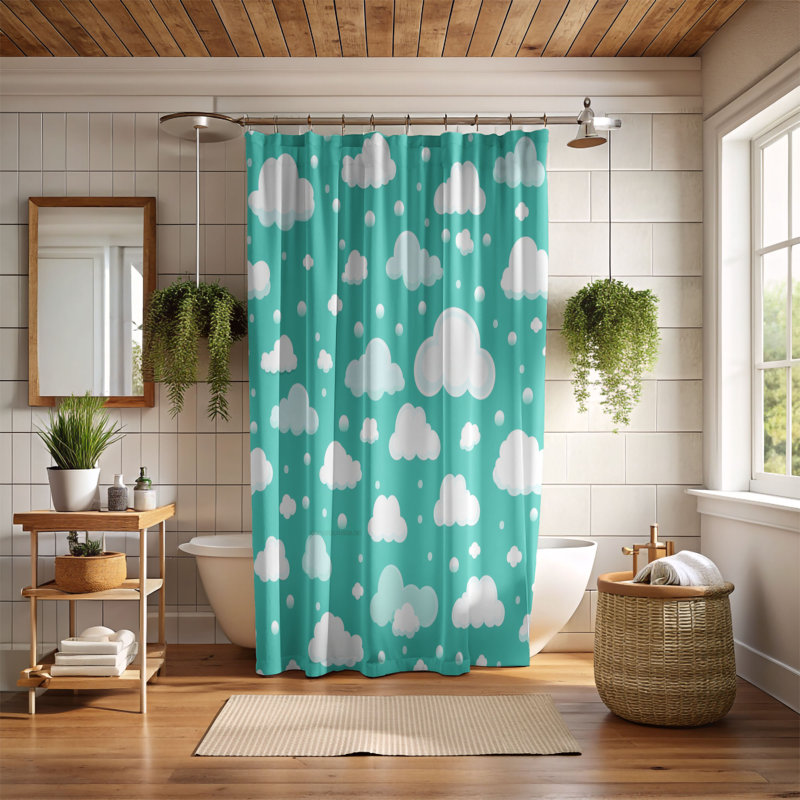 Rideau de douche Gentle Clouds - Premium, L 71 po x L 74 po