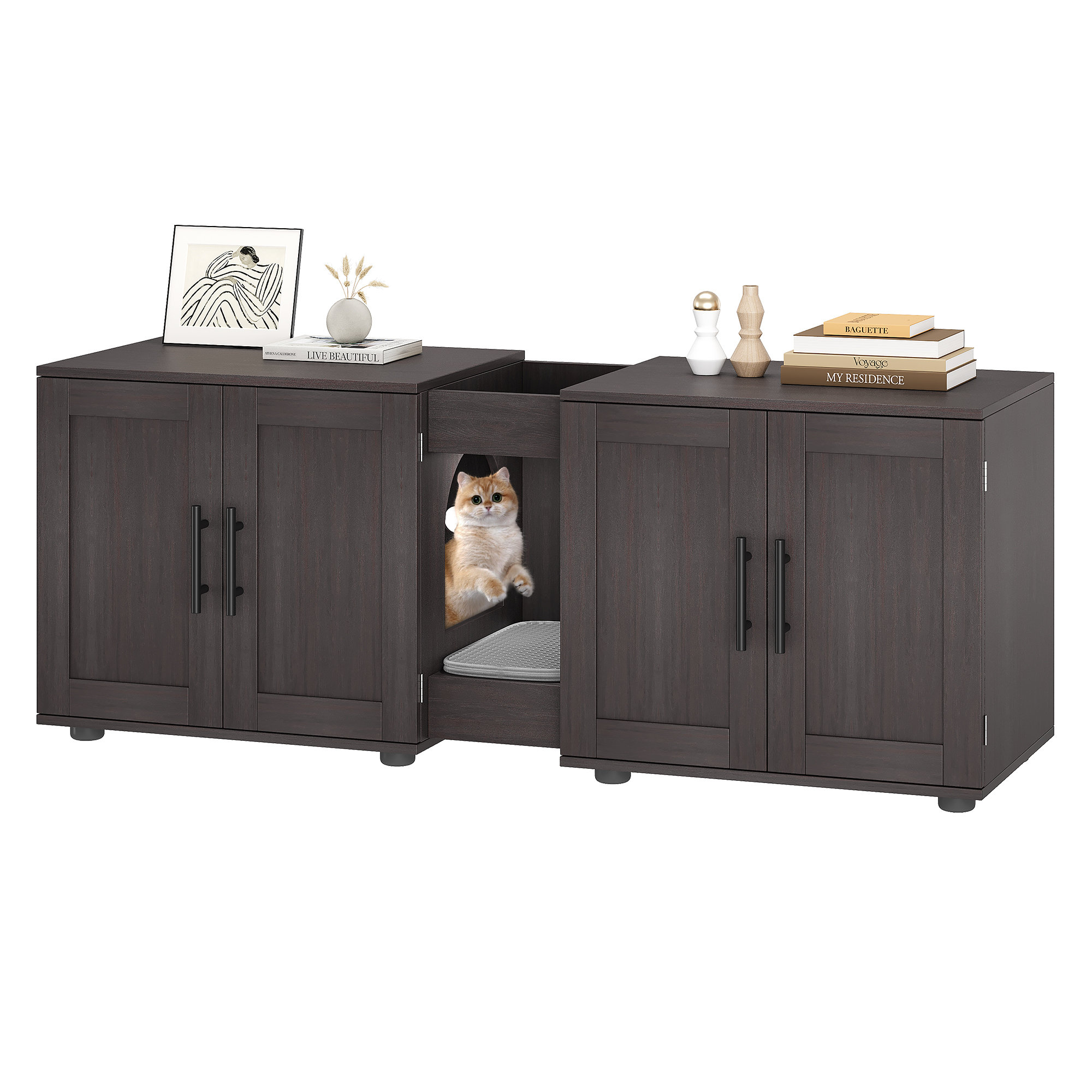 Tucker Murphy Pet™ Wooden Cat Hidden Litter Box Enclosure Furniture