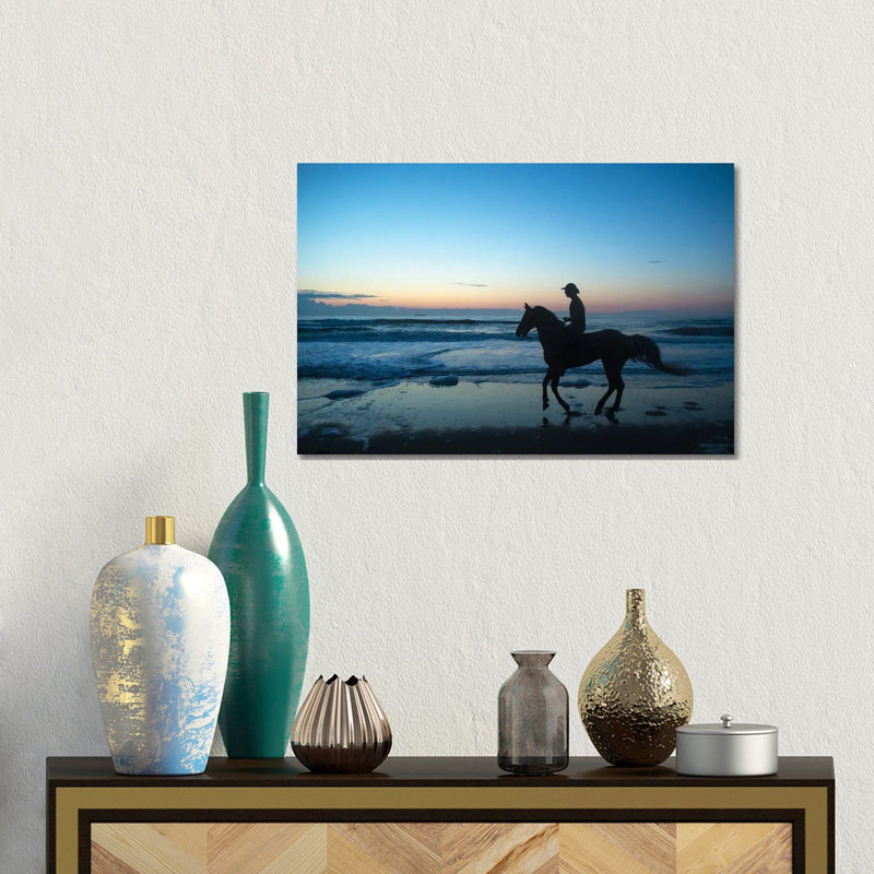 A Cowboy On Virginia Beach At Sunrise by Joel Sartore - Gallery-Wrapped Canvas Giclée on Canvas, 30.48 cm H x 45.72 cm W