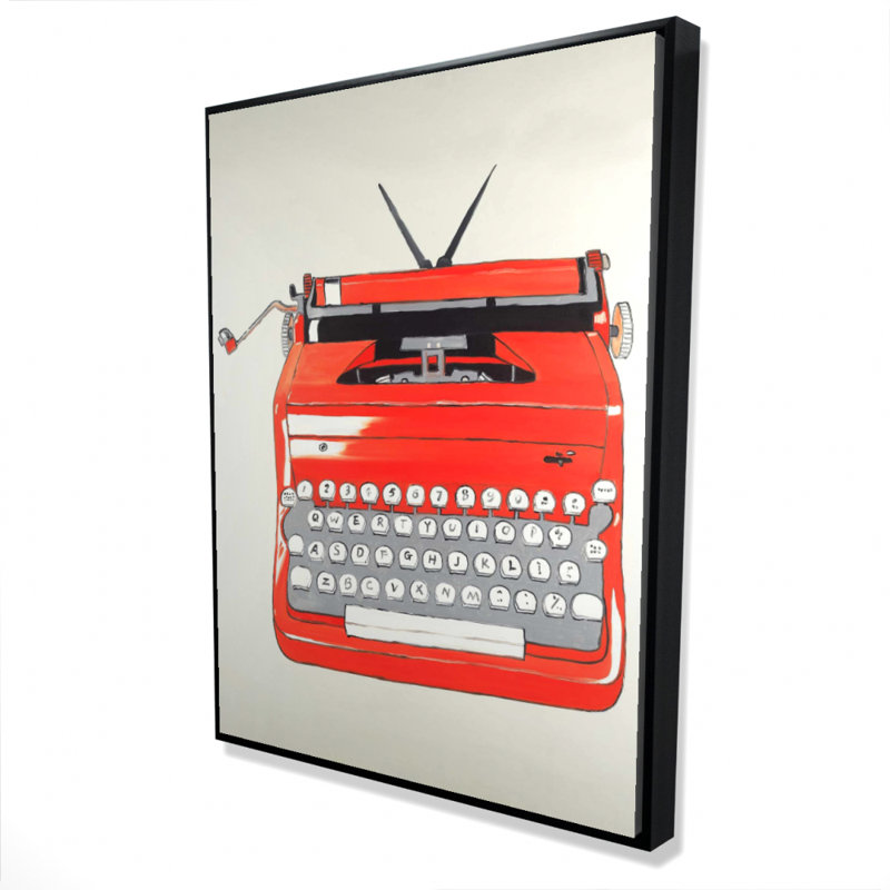 Machine à écrire rouge sur toile