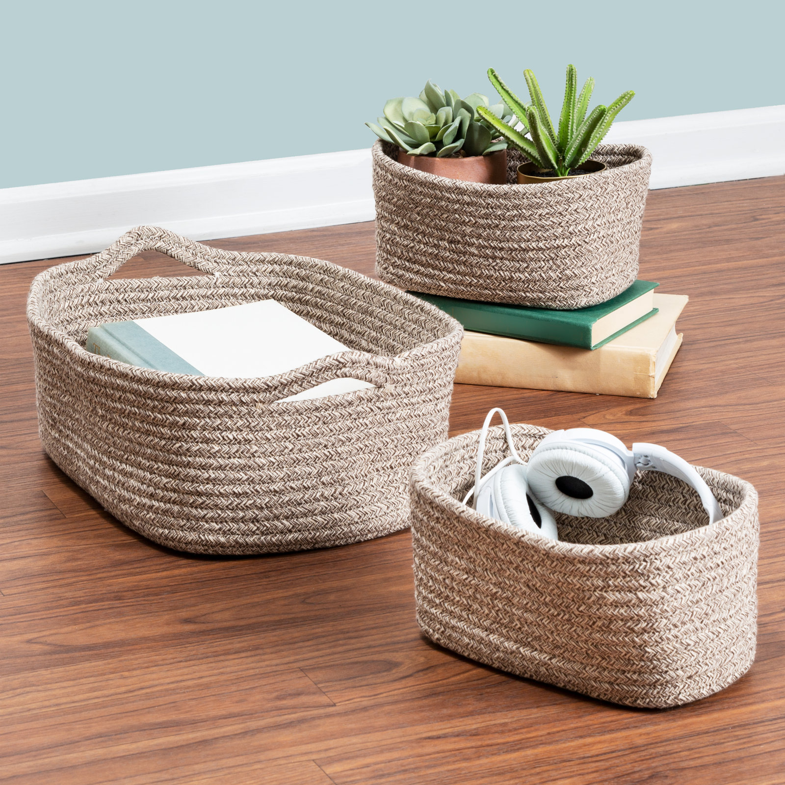 Handmade Cotton Decorative Basket - Set of 3