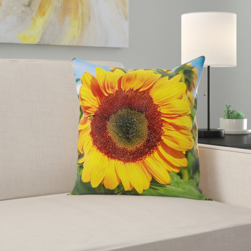 Coussin décoratif fleur soleil