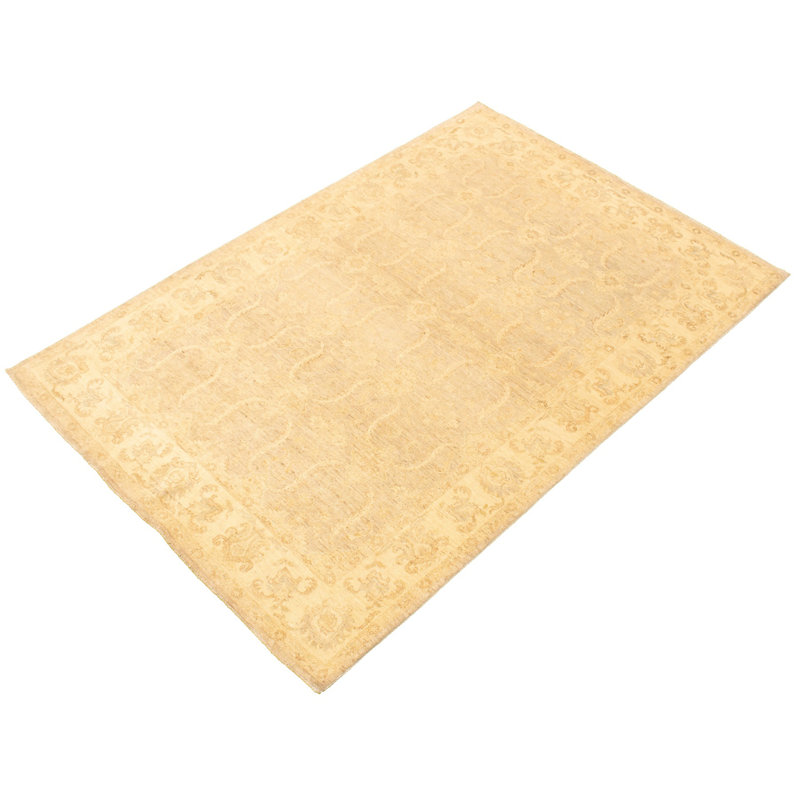 Tapis en laine gris clair 6 pi 2 po x 9 pi 1 po à la main one-of-kind-noué la 2010 ushak Golliday