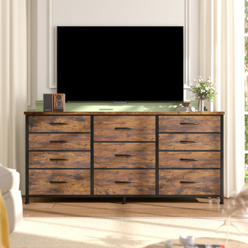 11-drawer Storage Organizer, 47" Wide Multi-functional Dresser & Tv Stand For Bedroom, Living Room,Brown, Brown