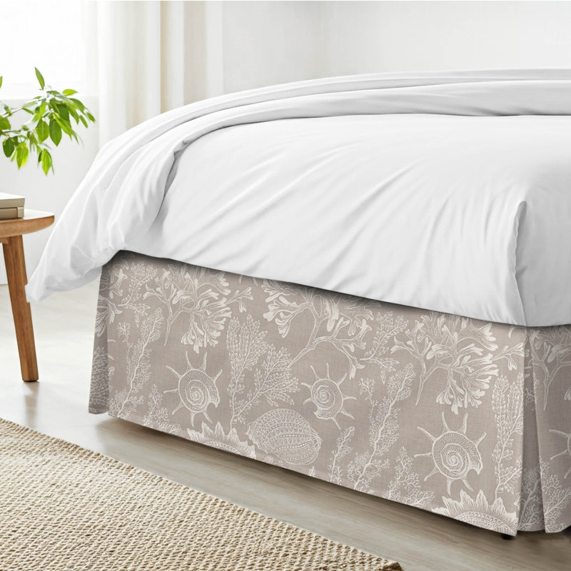 Jupe de lit en coton Shellabrate, 18", Lit simple, Natural 