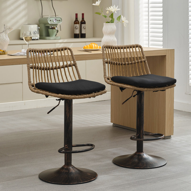 Chaise de bar pivotante 360, Noir / cadre noir