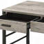 Bureau, 2 tiroirs en chêne clair patiné et noir