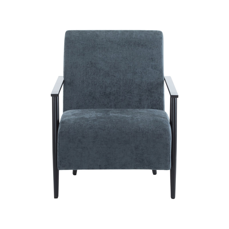 Modern Lounge Chair for Living Room, Bedroom, or Office, Blue Gray Polyester