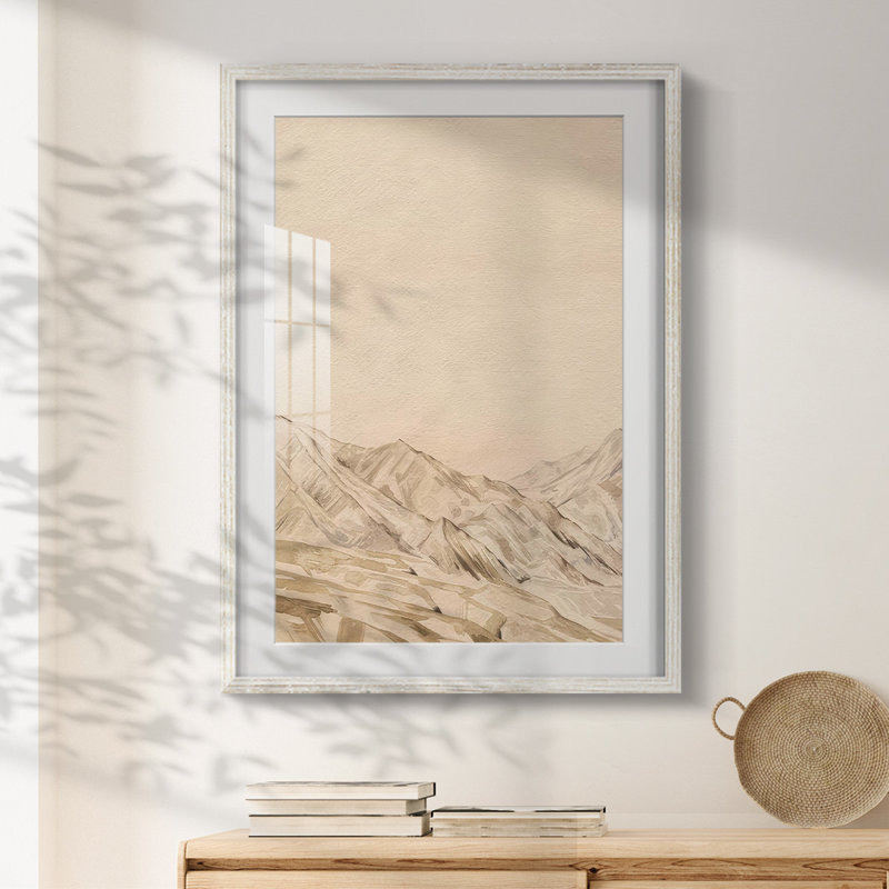 Twilight Peaks I - Impression encadrée, H 28,5 po x l 20,5 po, Blanc