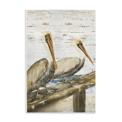 «Rustic Pelicans Perchée» par Julie DeRice