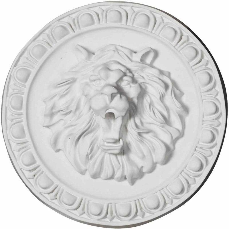Lion 13.75'' H x 13.75'' W x 3.625'' D Urethane Rosette Applique