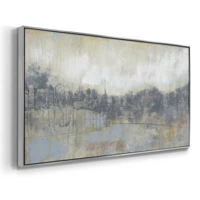 «Cool Grey Horizon I», toile tendue avec châssis encadré, prête à être accrochée