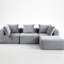 Compressé à 4 sièges gris avec velours côtelé doux, tout design, sans assemblage, ajustement modulaire pour les espaces de vie principaux Tissu en velours côtelé, flexibilité