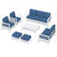 Charlsa Power Coated Aluminium 9 - Person Seating Group with Cushions-1362539713-1362696452
