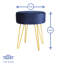 Harbour Housewares - Round Velvet Footstool - Gold Hairpin Legs-66351786-66351785