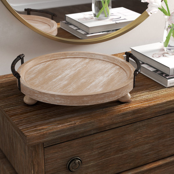 Round Wood Tray With Legs