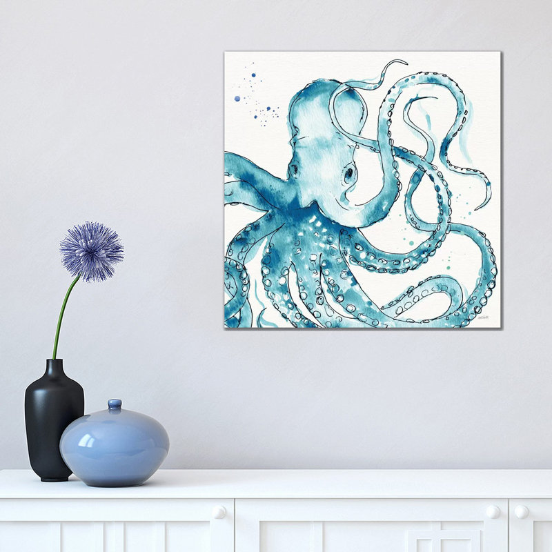 Deep Sea VIII Teal by Anne Tavoletti - Wrapped Canvas Painting, 45.72cm H x 45.72cm W x 1.91cm D