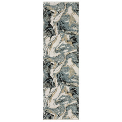 Tapis bleu / ivoire Maline