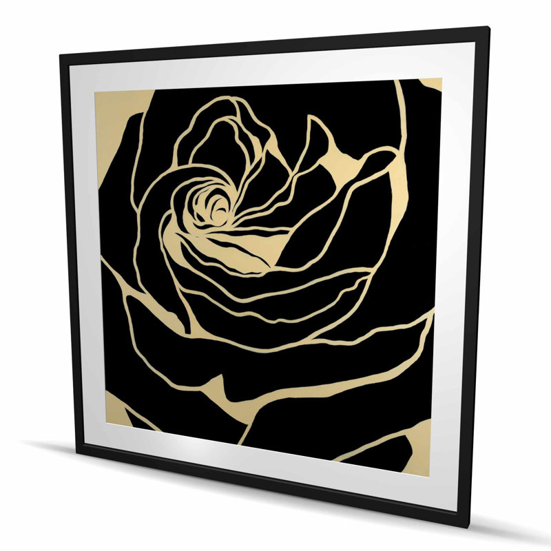 Silhouette d'une rose - imprimé floral beige mat