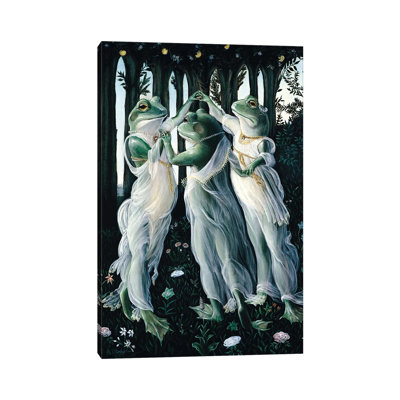 Botticelli Frogs by Melinda Copper - Wrapped Canvas Painting