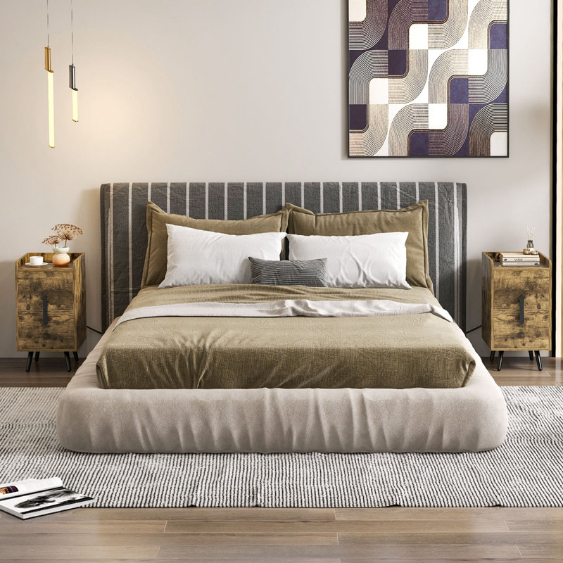 Ladene 12.5'' W Nightstand, Coffee/Black