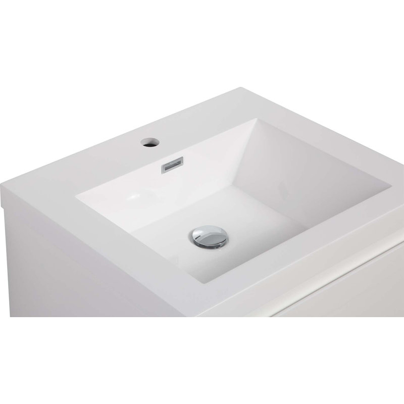 Meuble-lavabo mural 24 po avec lavabo en résine