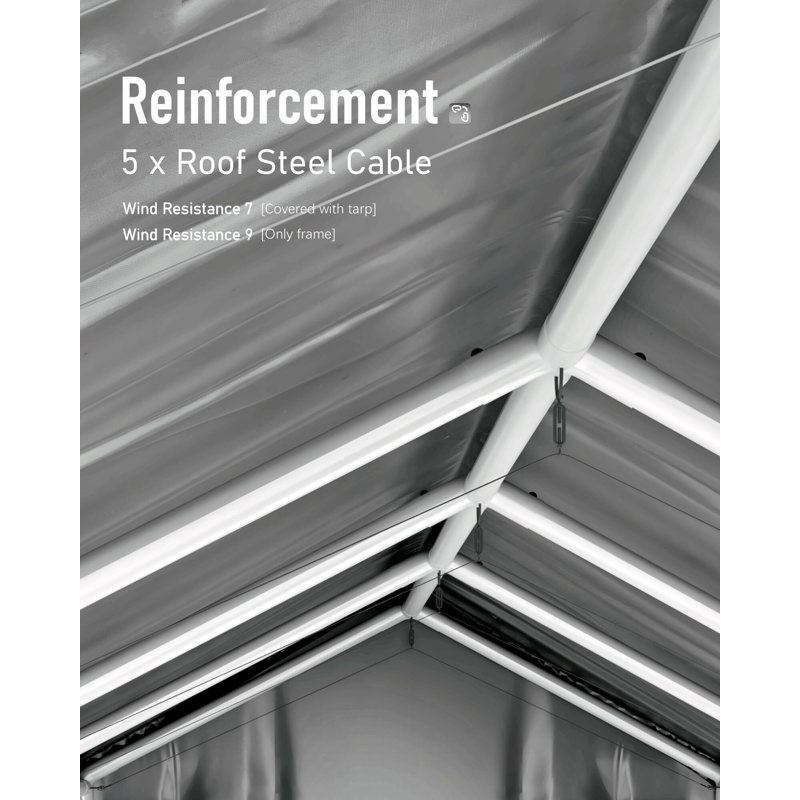 Abri de voiture résistant au vent 13 pi x 20 pi