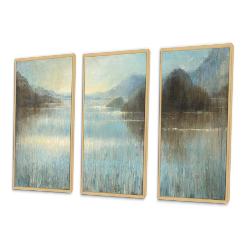 Vue de Lase House - ensemble d'art mural sur toile encadré Lake House