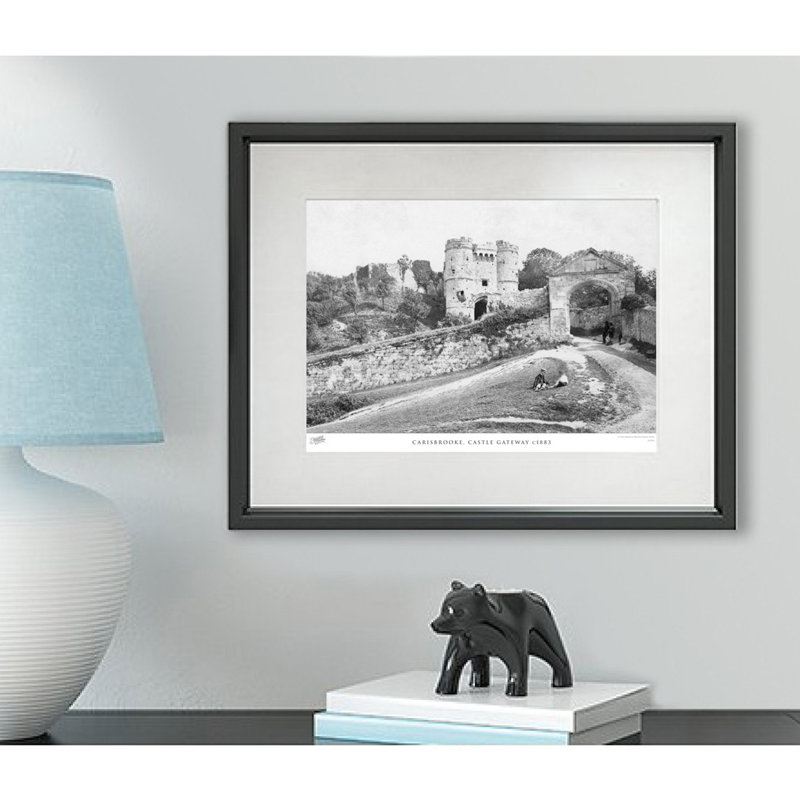 Carisbrooke, Castle Gateway C1883 - Single Picture Frame Print, 60cm H x 80cm W x 2.3cm D
