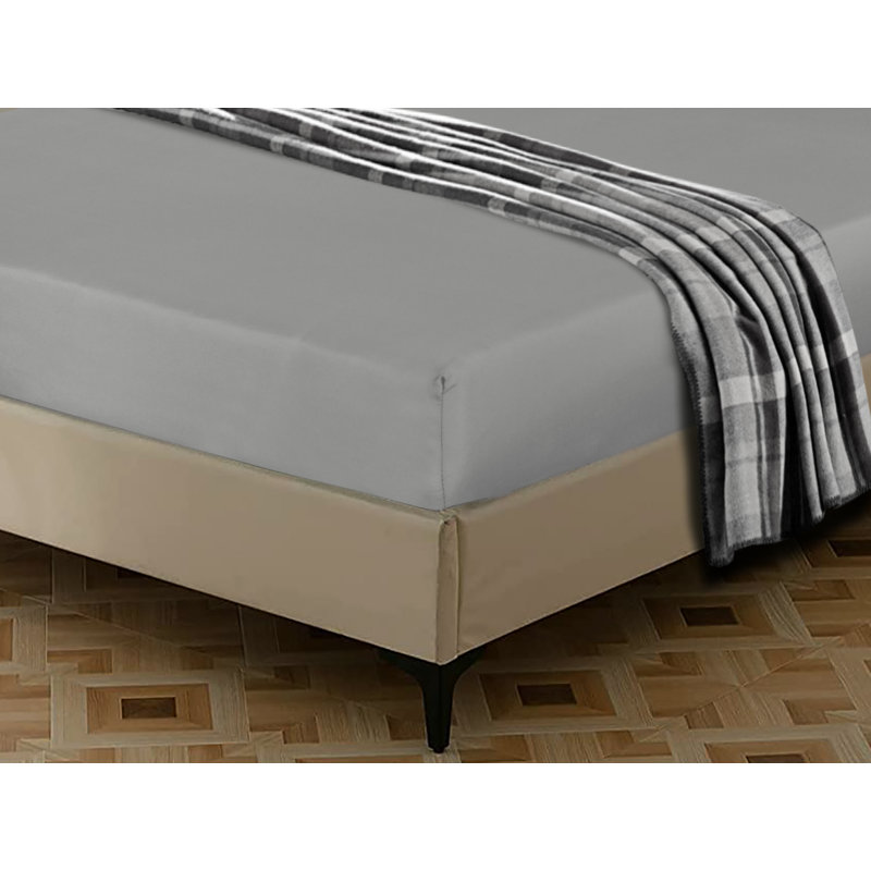 Egyptian-Quality Cotton sheet Flat, Silver, Super King (6')