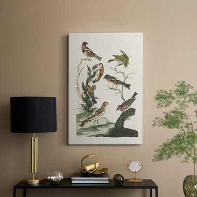 Antique Birds in Nature I -Custom Wrapped Gallery Cavas