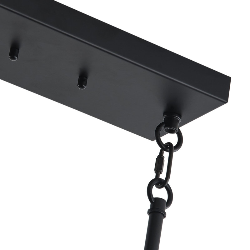 Luminaire suspendu 5 lumières réglable en fer noir mat