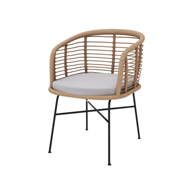 Aaditri Outdoor Patio Dining Armchair with Cushion