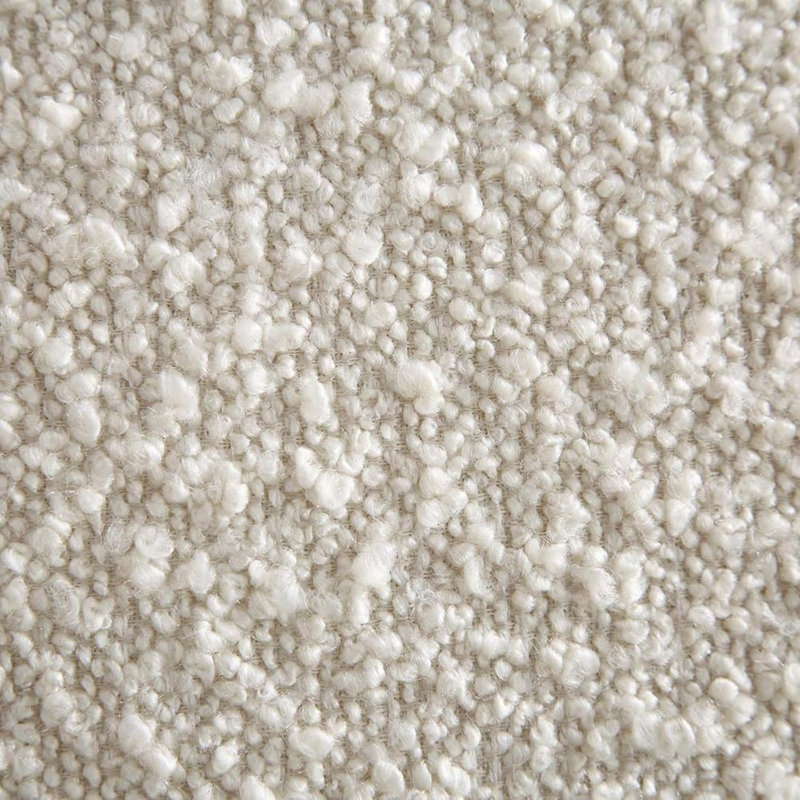 Queen White Boucle Upholstered Platform Bed Frame with Headboard
