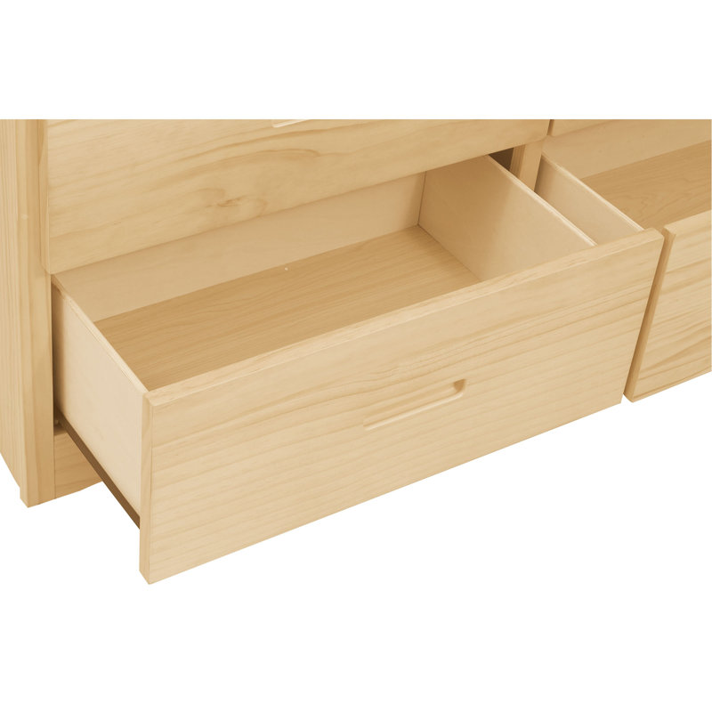 Armoire de rangement transitionnelle 6 tiroirs en bois naturel