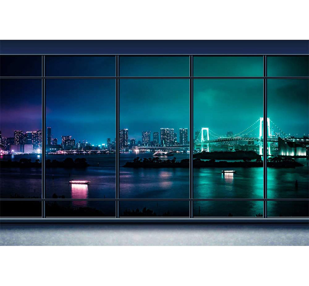 Grid City View Peel & Stick Border IDEA4WALL