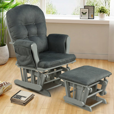 Chaise berçante avec repose-pieds Bahrudin Harriet Bee
