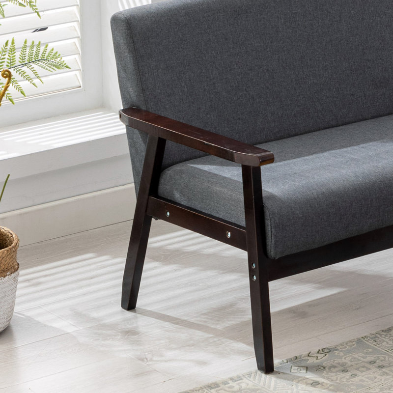 Causeuse 45 po, Gris foncé, Espresso