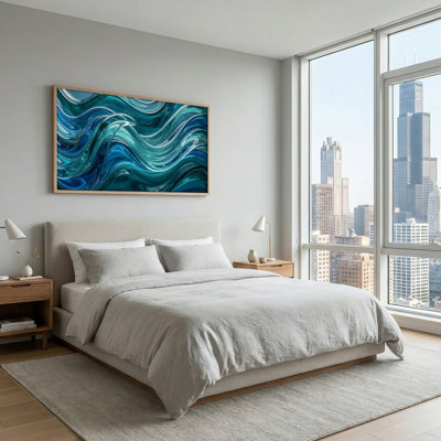 Ocean Waves Canvas Wall Art Oil Painting Print Set Of 1