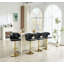 Chaise de bar rotative réglable moderne avec dossier en cuir de polyuréthane, convenant à la cuisine et à la salle à manger, capacité de 300 livres-414512833-415046426-415046430