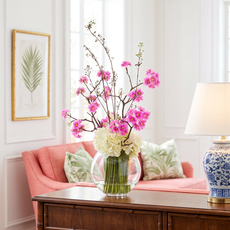 Cherry Blossom and Hydrangea Arrangement