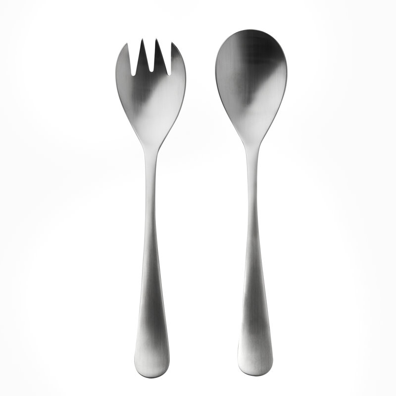 Service à salade mat Mune, Argent mat